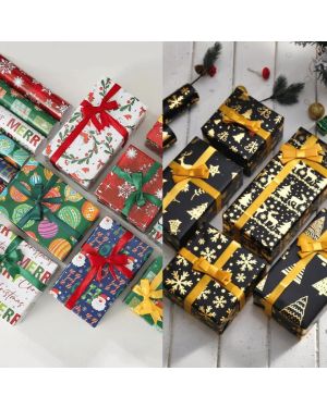 Papier Weihnachtsgeschenk - Set aus 6 Rollen / 70 cm x 50 cm