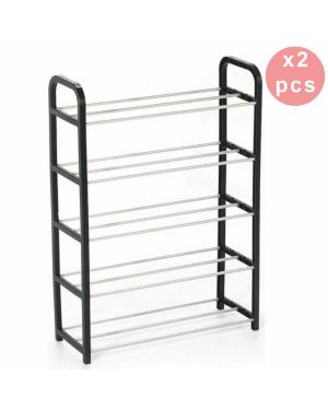 Lot de 2 Meubles à Chaussures 5 Étagères