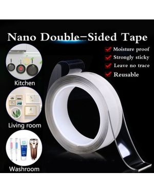 Set 2 Rubans adhésifs Nano Double Face Amovible Lavable et Résistant (3 mètres)