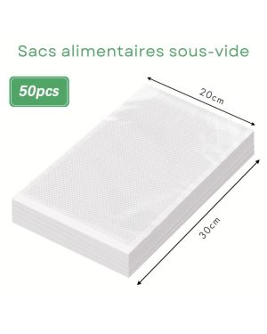 Lot de 50 Sacs Sous Vide Réutilisables – 20 x 30 cm