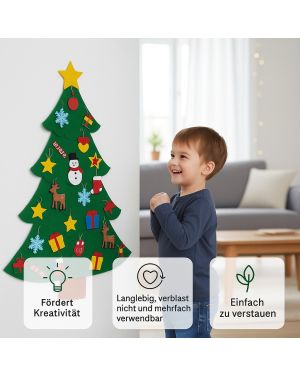 Filz-Weihnachtsbaum zum Schmücken 30 Stücke