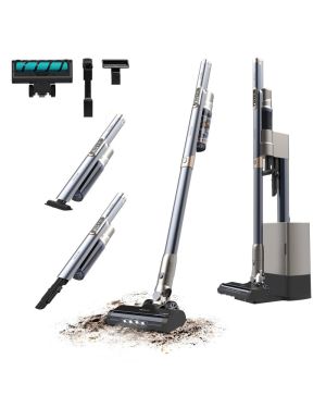 Kabelloser Stabstaubsauger mit automatischer Absaugstation