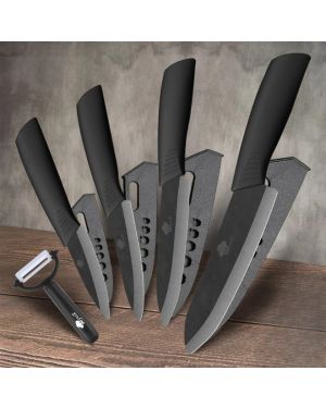 Set aus 4 Keramikmessern + Schäler
