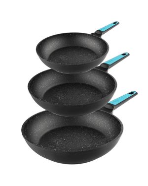 Set mit 3 Polka Platinum-Pfannen, für alle Herdarten einschließlich Induktion