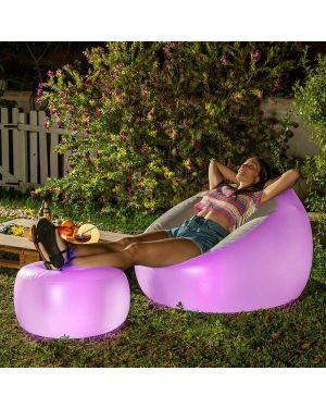 Set aufblasbare Sessel mit mehrfarbiger LED-Beleuchtung