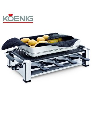 Set Raclette-Grill pour 8 Personnes avec Chauffe Pommes de Terre Koenig