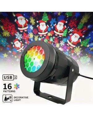 SnowGlow™ – Mini Projecteur Noël avec Laser 16 Motifs Intérieur / Extérieur