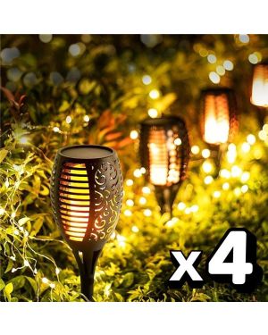 FlammaLight™ – Set de 4 Torches Solaires LED