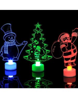 Mini LED-Nachtlichter Weihnachten bunt blinkend / 15 x 8,8 cm