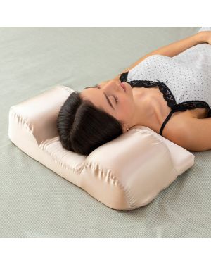 Oreiller Cervical avec Housse en Satin Anti-Rides