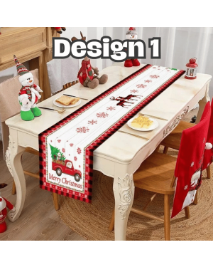 Chemin de table de Noël en tissu / 35 x 180 cm