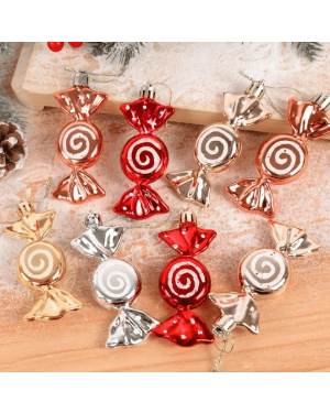 Lot de 6 décorations bonbons de Noël / 9,5 cm