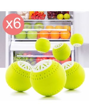 Lot de 6 Éco-Boules Neutralisateur d'Odeurs pour Réfrigérateur