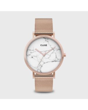 Montre Cluse La Roche Mesh Rose Gold White Marble/Rose Gold