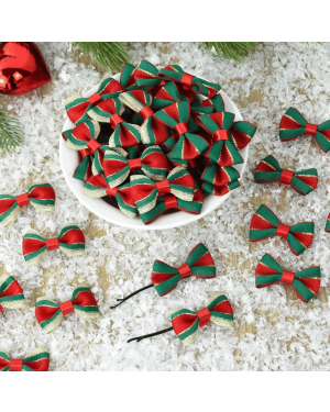 Set de 30 Nœuds en Satin de Noël / 4 x 2,5 cm