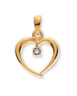 Pendentif Olyssa Emotion | or jaune 18k, 1 Diamant
