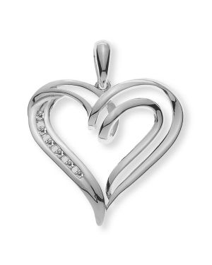 Pendentif Olyssa Emotion | Or blanc 18k, 6 Diamants