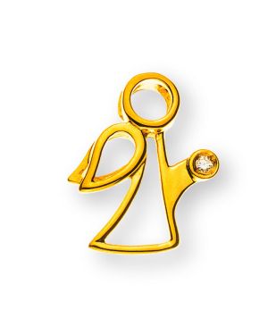 Pendentif Olyssa Aurum Angelus - Ange gardien | GG750, 1 Diamant