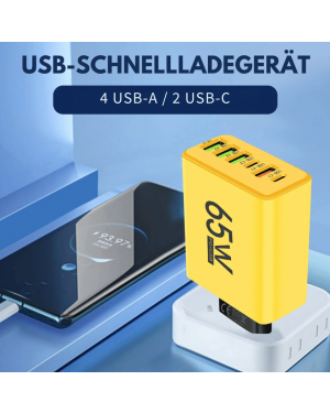 65W Wand-USB-Ladegerät - 6 Ports Schnellladung