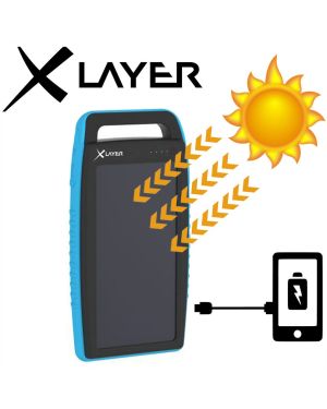 XLayer Powerbank Plus Solar Schwarz/blau