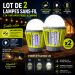 Lot de 2 Lampes Sans-Fil 2 en 1 Anti-moustiques et Camping
