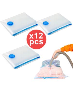 Lot de 12 Sacs de Rangement sous Vide 60 x 80 cm