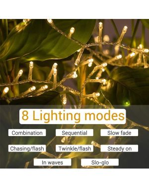 100 LED Lichterkette Strom Warmweiß mit 8 Modi und Speicherfunktion