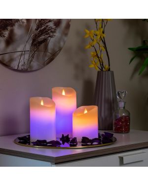 Mehrfarbige LED-Kerzen mit Flammeneffekt und Fernbedienung