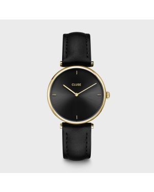 Montre Cluse Triomphe Watch Leather, Black, Gold CL61006