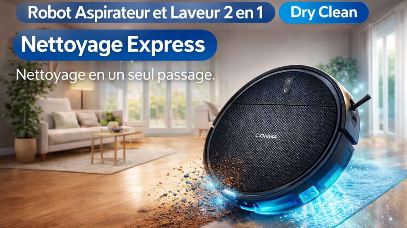  Robot aspirateur et laveur 2 en 1