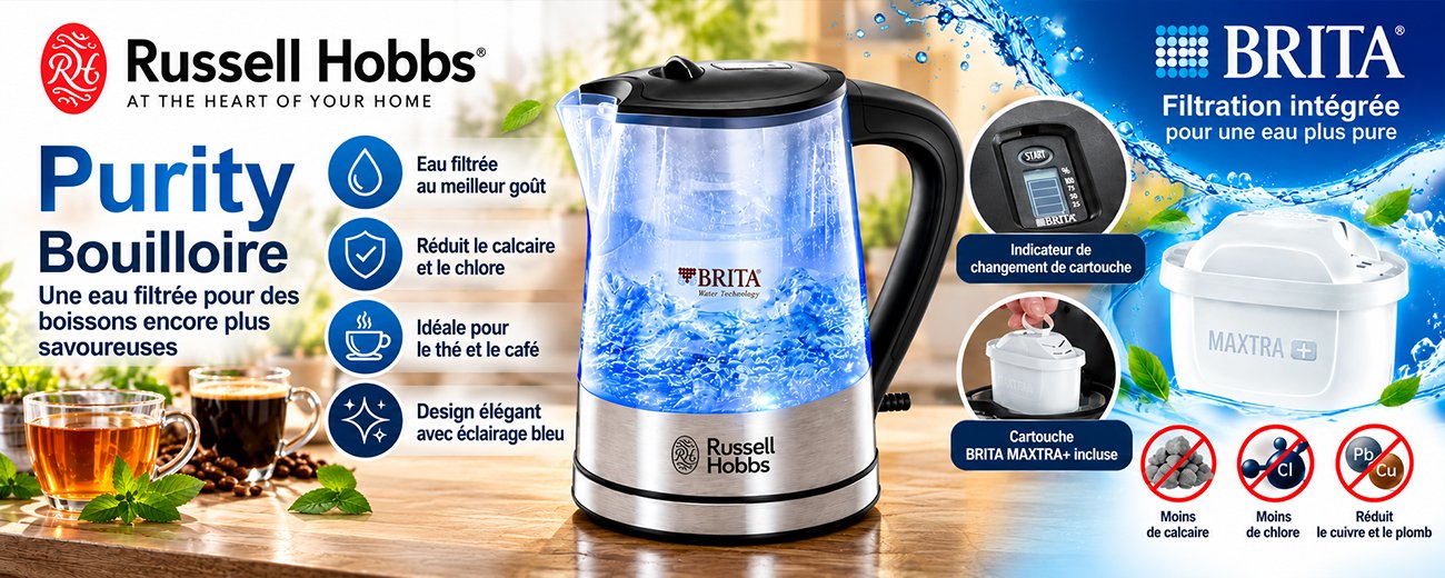  Bouilloire Purity sans Fil Russell Hobbs