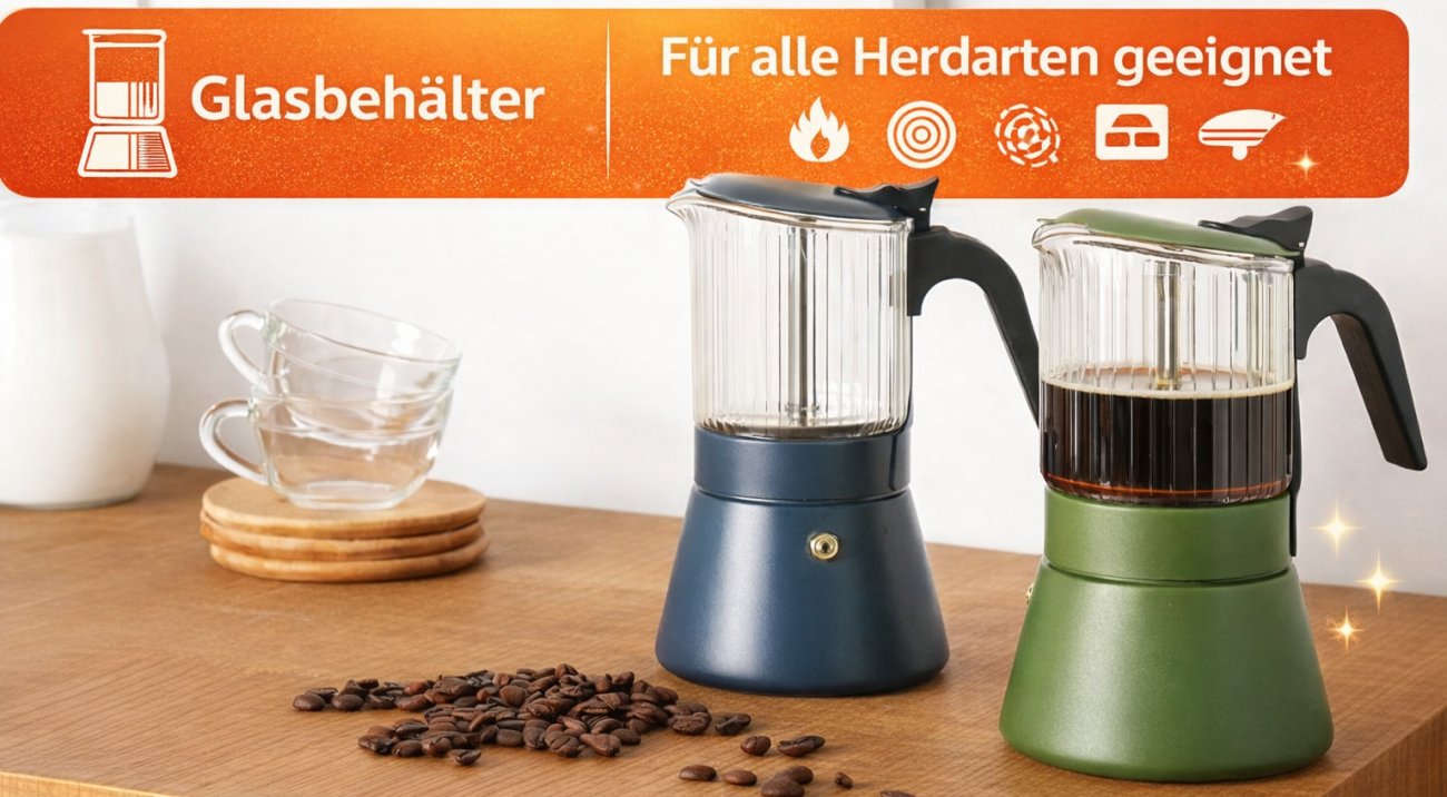  Italienische Glaskaffeemaschine