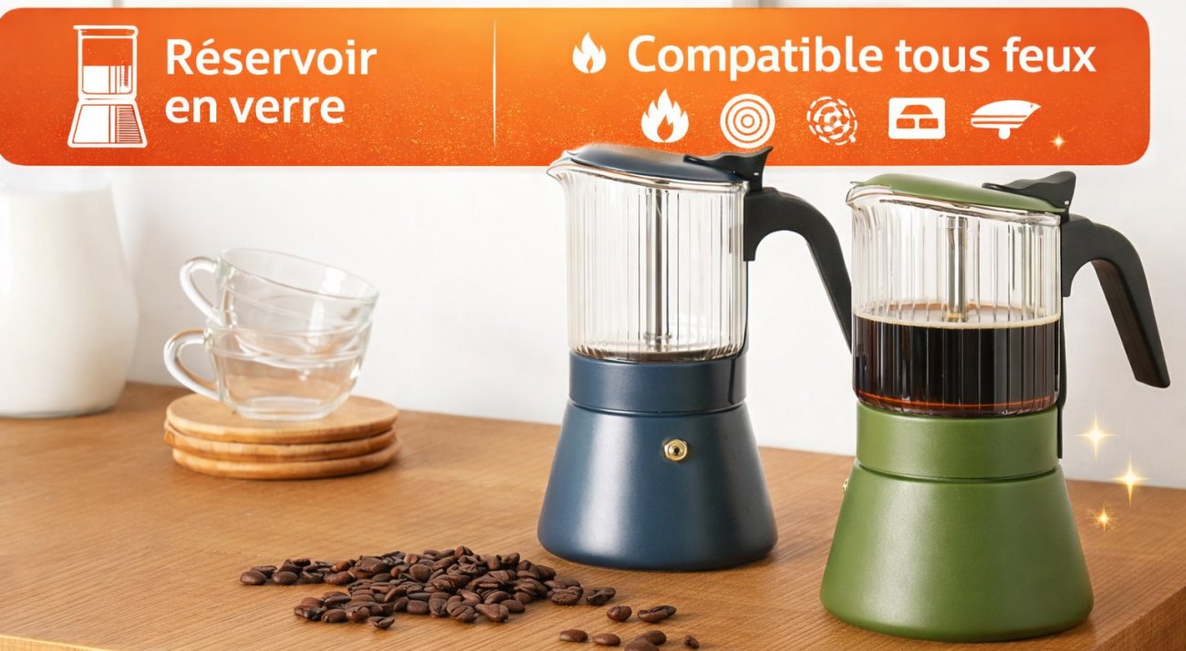  Cafetière Italienne en Verre