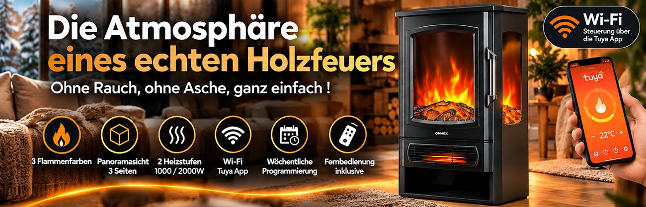  Elektrischer Panorama-Kamin mit 3 Seiten