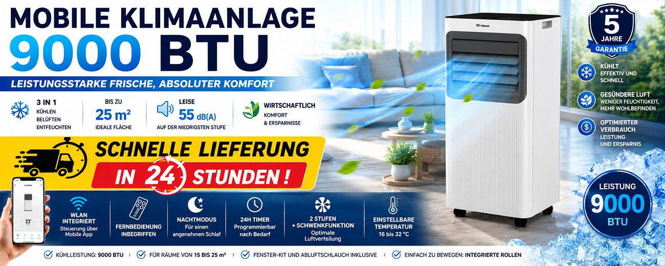  Mobile Klimaanlage 9000 BTU