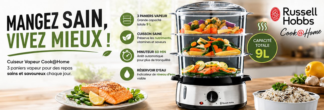 Cuiseur Vapeur Cook@Home Russell Hobbs