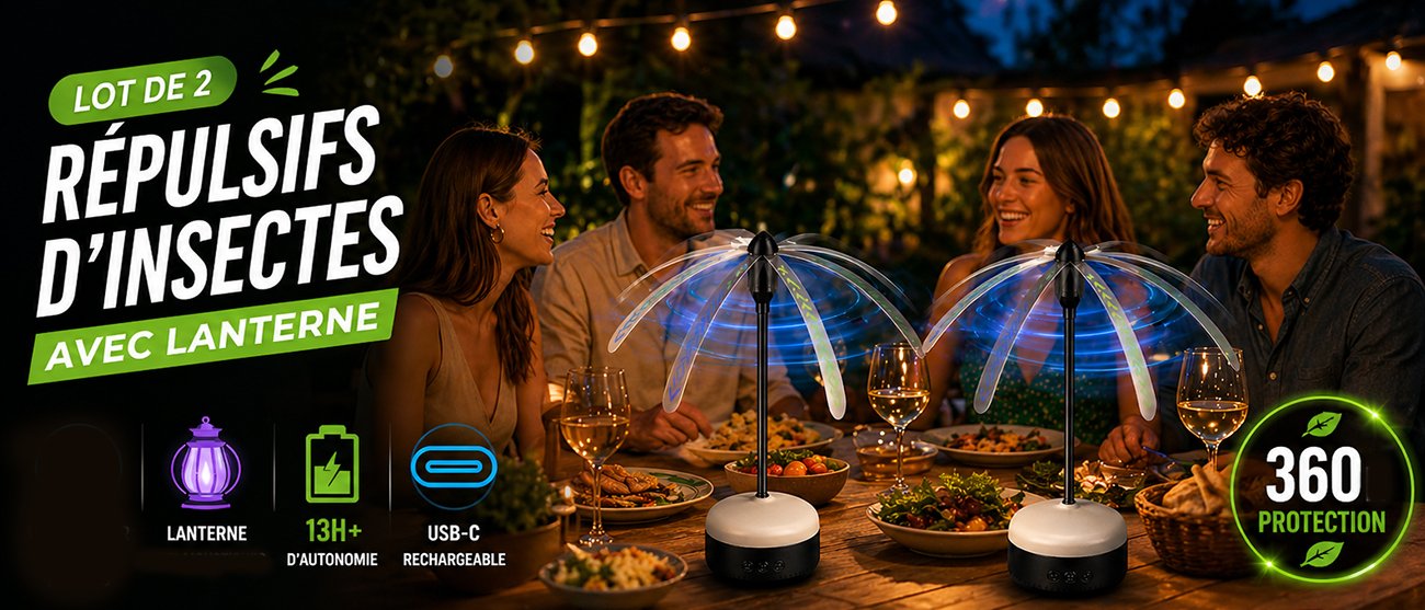  Lot de 2 Répulsifs d'insectes avec Lanterne
