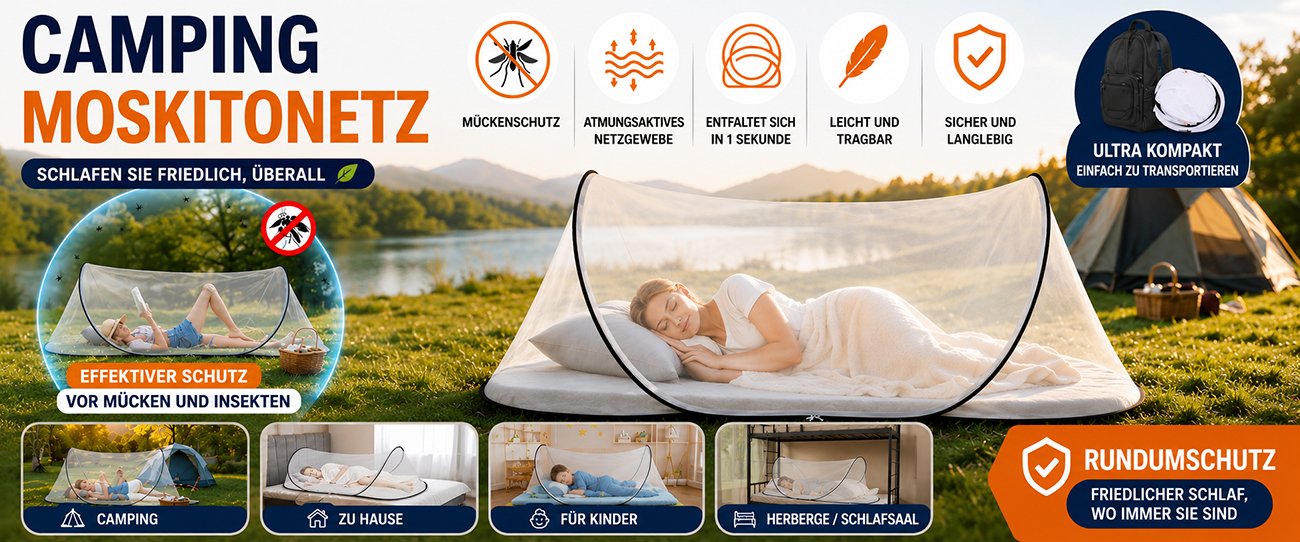  Faltbares Camping-Moskitonetz