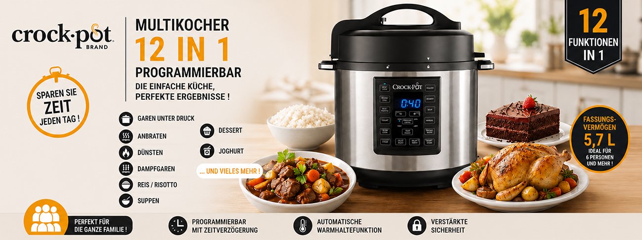 Crockpot® programmierbarer 12-in-1-Multi-Cooker