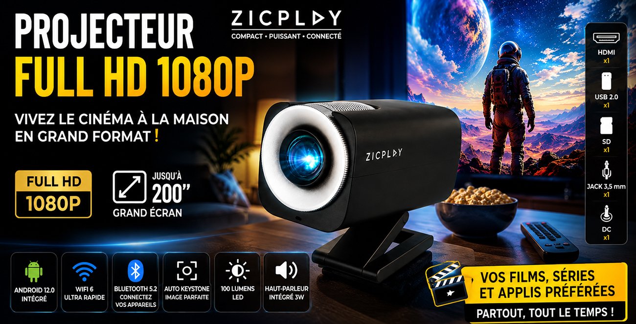  Projecteur Full HD 1080P