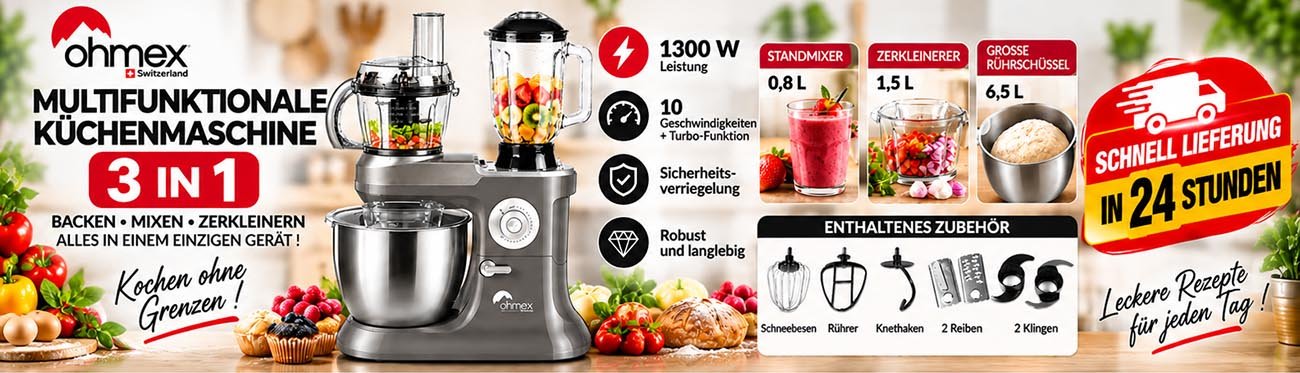  Multifunktionale 3-in-1-Küchenmaschine